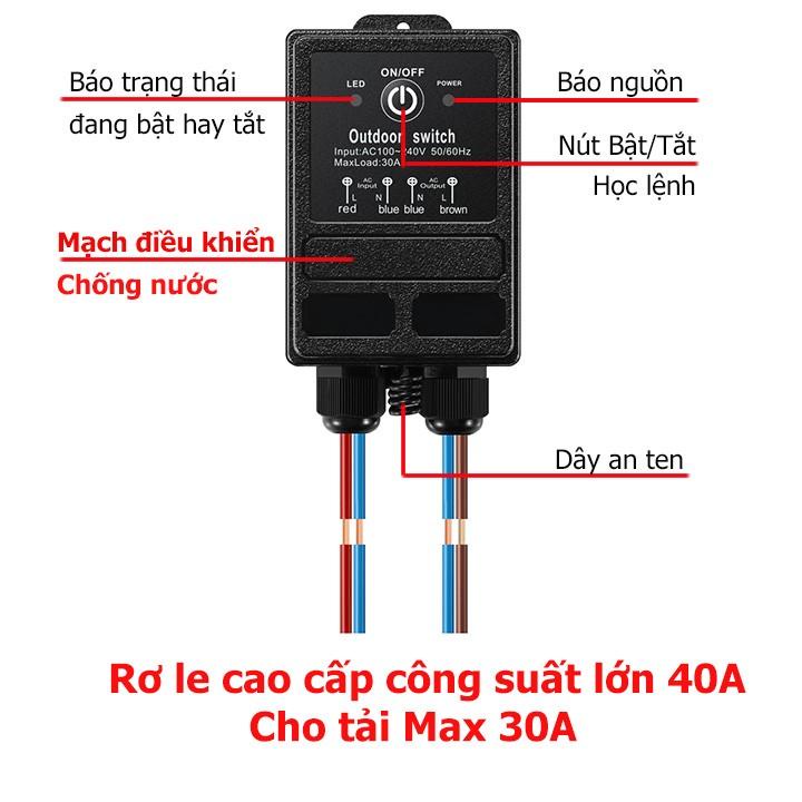 Bộ điều khiển từ xa 220V công suất lớn 30A 3000w điện áp 220v [CHỐNG NƯỚC ]