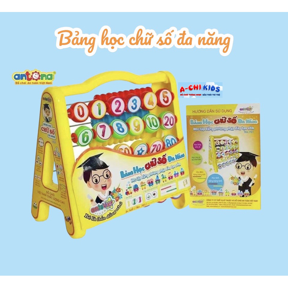 Đồ Chơi Giáo Dục - Bảng Học Chữ Số Đa Năng 5in1 Bé Là Thần Đồng Nhỏ Hàng Antona Dành Cho Trẻ Từ 3 Tuổi