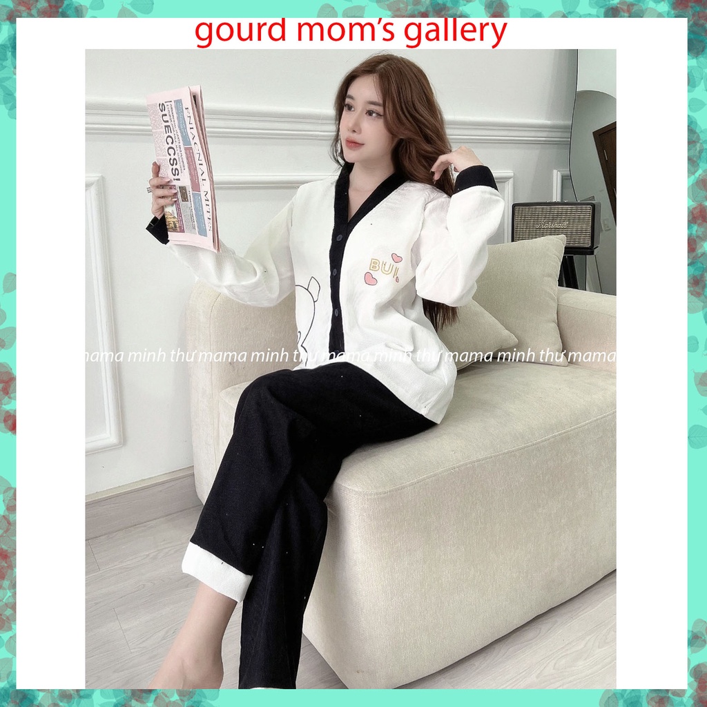Bộ bầu - bộ sau sinh - chất liệu cotton Gân Nhung Tăm - mềm - ( Gân-Nhung Tăm - Dài )