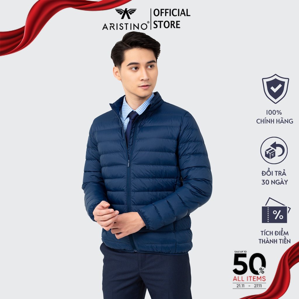 Áo khoác lông vũ nam ARISTINO siêu nhẹ, giữ ấm vượt trội, thiết kế năng động - AJK018W1