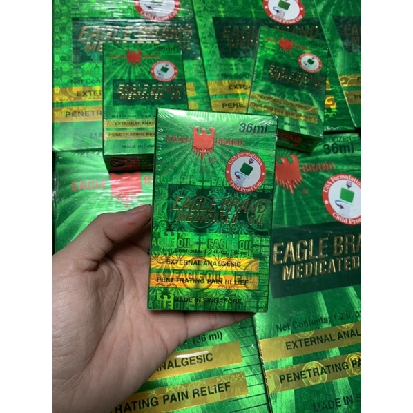 🍀☘ Dầu Gió Xanh 2 Nắp Eagle Brand 36ml-HÀNG MỸ