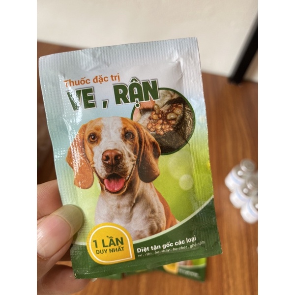 Gói pha tắm sạch 100%  ve, rận, bọ chét cho chó mèo