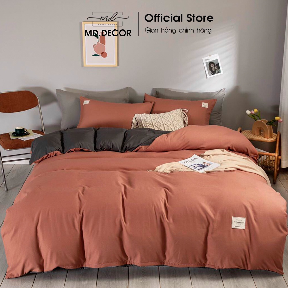Bộ chăn ga gối Cotton tici Hàn quốc MD.Decor - Bedding nhập khẩu miễn phí may bo chun M2, M4, M6,M8