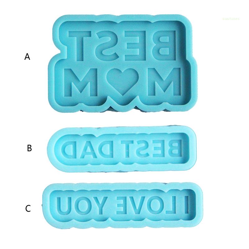 Khuôn Nhựa Epoxy Làm Móc Khóa / Trang Sức Hình Chữ BEST MOM DAD DIY