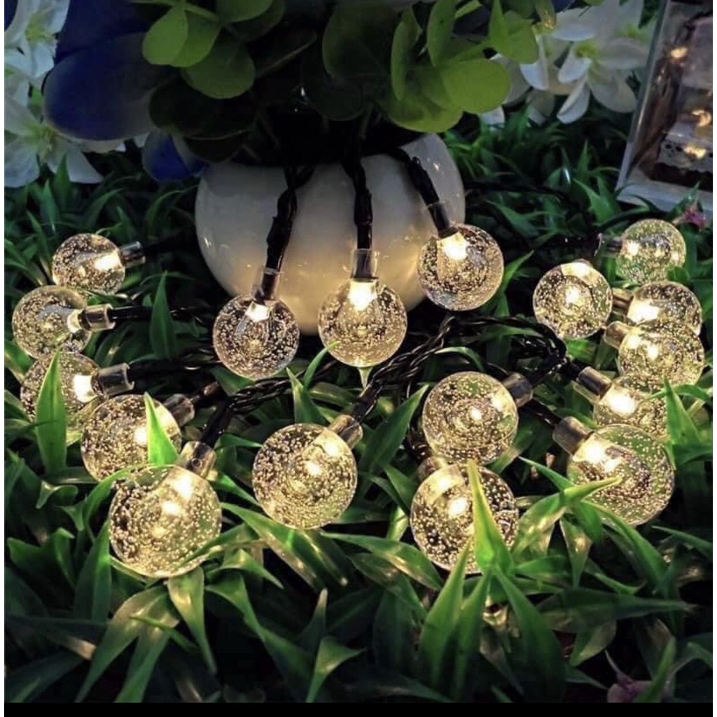 Dây đèn led trang trí bi bọt, led cherry 9m vàng và đủ màu - đèn pha lê bi giọt nước trang trí noel và Tết