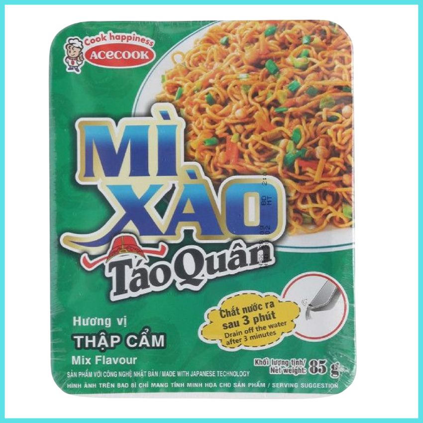 Mì Xào Táo Quân Thập Cẩm, Thịt Bằm Sốt Cà Chua 85G x18 Khay MMXTQ01