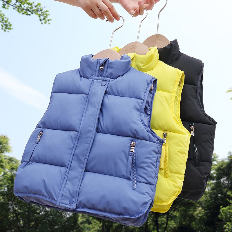 Áo Khoác Phao Cotton Dày Không Tay Dáng Rộng Thời Trang Xuân Thu Dành Cho Bé Trai Gái