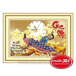 TRANH ĐÍNH ĐÁ - Tranh thêu chữ thập đồng hồ Cha Mẹ công Ailuo AL56707 AL77337 [TỰ LÀM]