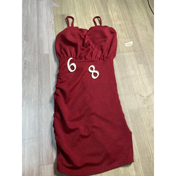 2hand đầm body đỏ eo 68cm mã 174