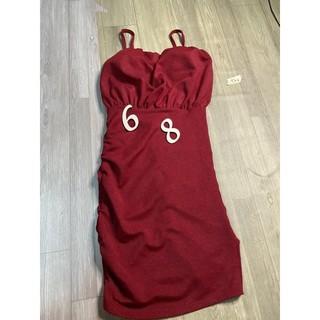 2hand đầm body đỏ eo 68cm mã 174