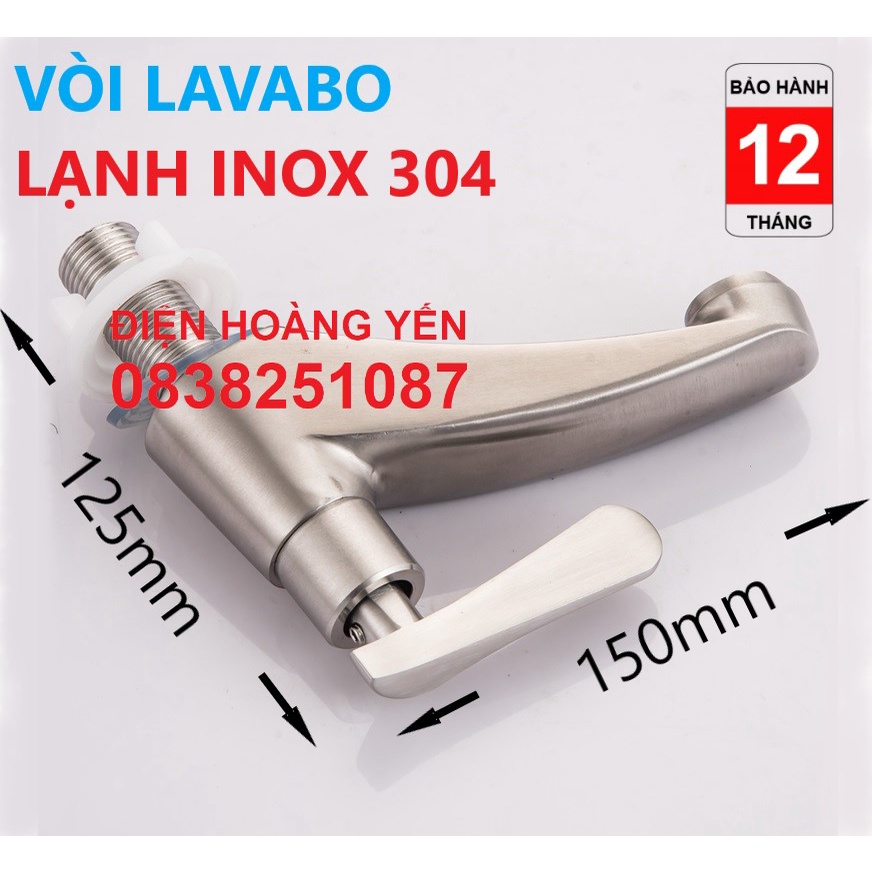 Vòi lavabo lạnh cao cấp sus 304- VÒI CHẬU RỬA MẶT 1 ĐƯỜNG LẠNH LV6007