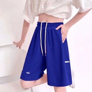 Quần short thể thao lưng cao ống rộng thời trang mùa hè cho nữ mi