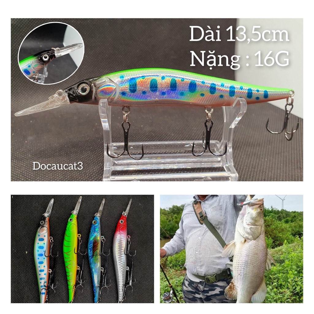 Mồi Giả câu Ghềnh,Đầm Megabaraa 13,5cm/16g Chuyên Mú, Hồng, Nhồng, Chẽm