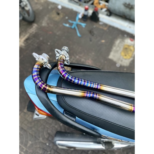 Cổ Pô Titanlium dành cho Wave - Dream - Wave A - futer led - RSX