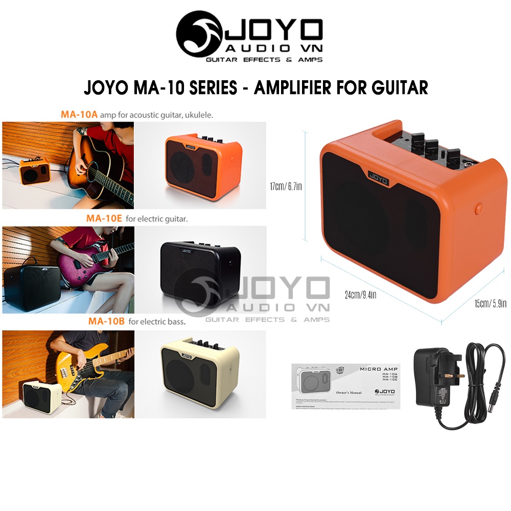 JOYO MA-10 SERIES - Loa Amplifier Mini 10W Cho Guitar ACOUSTIC ( MA-10A) , ELECTRIC ( MA-10E ) , BASS ( MA-10B ) - 10W