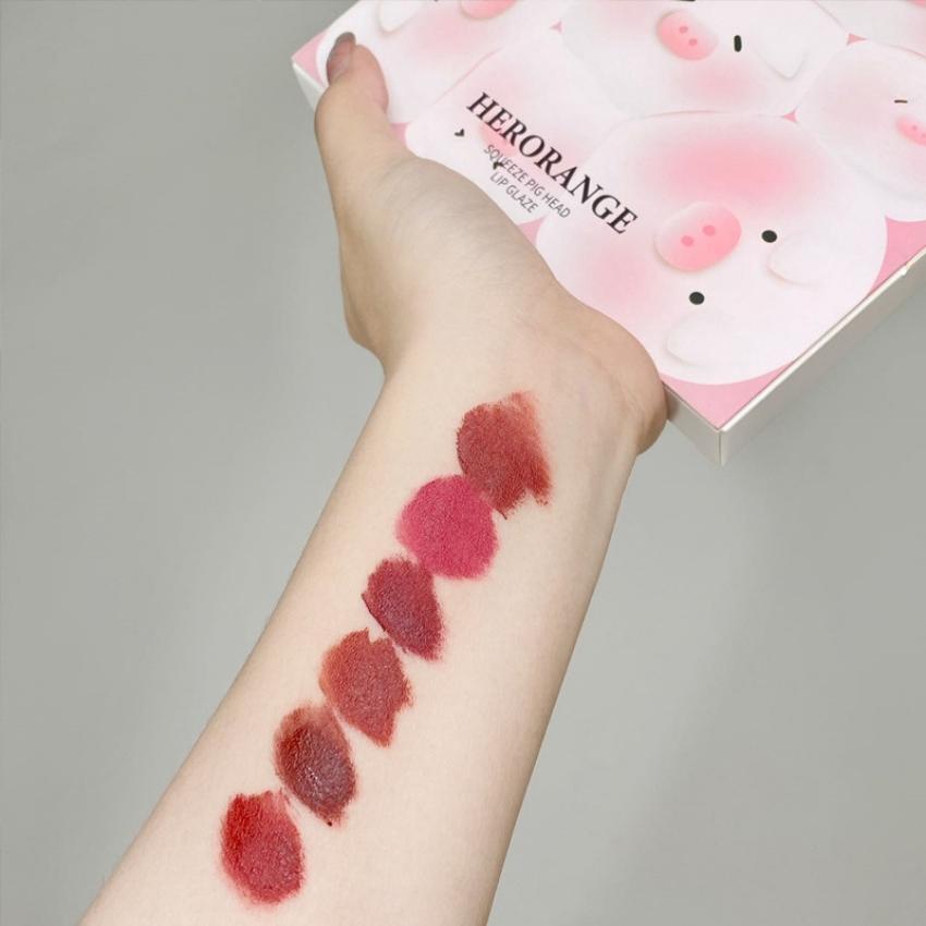 SET 6 CÂY SON KEM LÌ HEO HỒNG HERORANGE - Ecotony