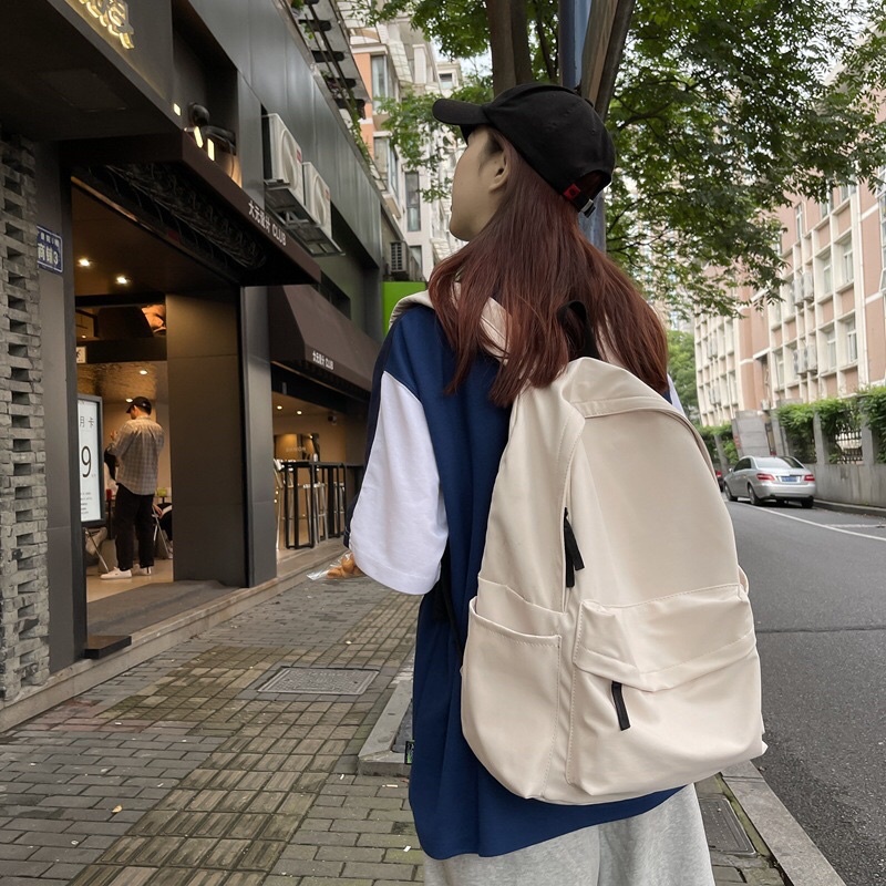 Balo RIPE GIRL trơn một màu siêu cute dáng mềm vải dù mịn màn