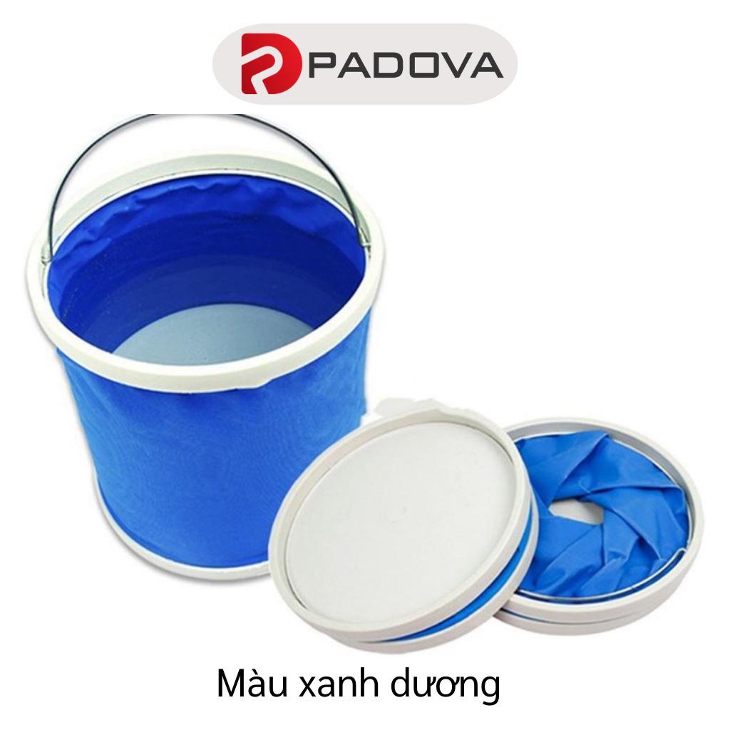 Xô Nước Đa Năng Rửa Xe, Lau Chùi, Câu Cá 13L Gấp Gọn Du Lịch Tiện Lợi PADOVA 5488