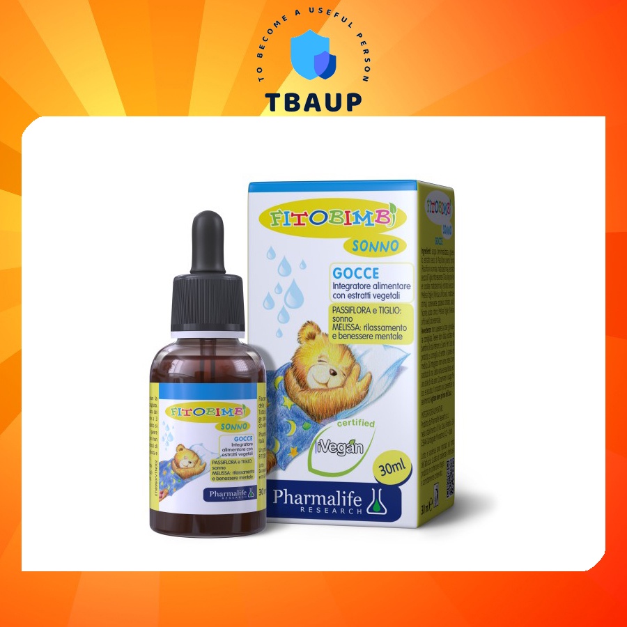 Siro thảo dược Fitobimbi Sonno giúp bé dễ ngủ, ngủ ngon sâu giấc, trẻ giảm căng thẳng, quấy khóc, khó ngủ