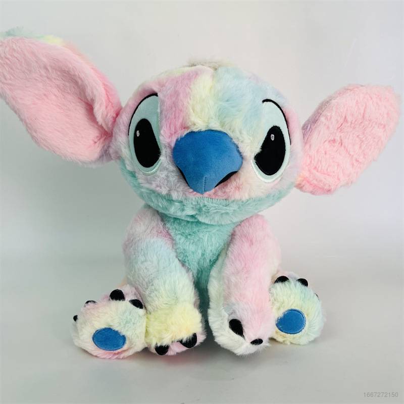 Thú Nhồi Bông Hình Stitch Nhiều Màu Sắc Gradient Hồng Xanh Dương Vàng Cho Trẻ Em