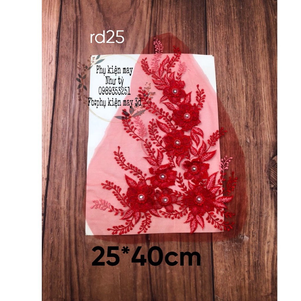 ren đắp hoa thêu trang trí 27cm