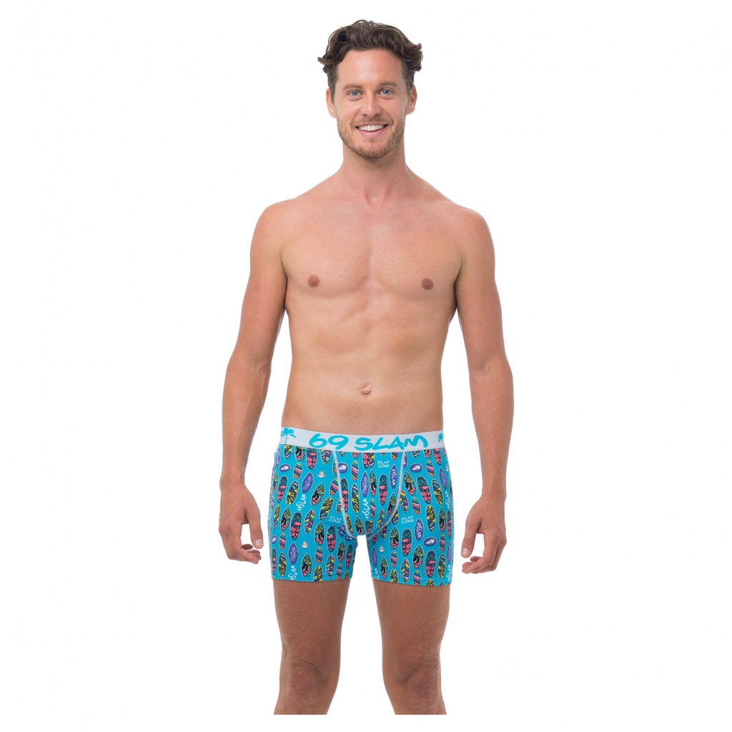 69SLAM Đồ lót nam Surfboard Blue. Quần sịp nam bamboo boxer cao cấp dành cho, quần đùi thoáng khí giúp
