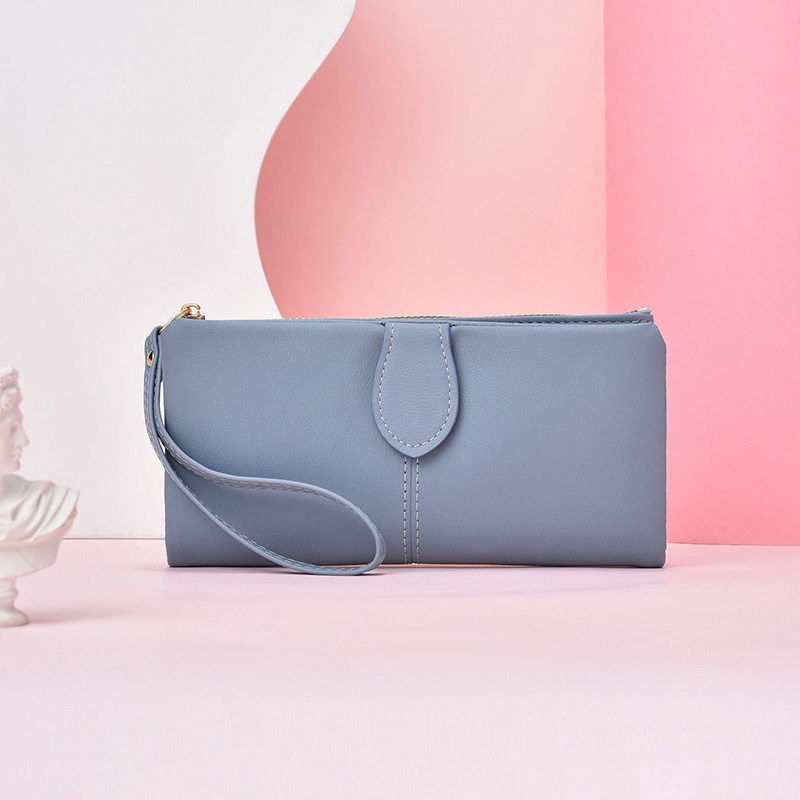 IELGY Ví Dài Sức Chứa Lớn Có Khóa Kéo Phong Cách Hàn Quốc Cho Nữ