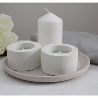 1 đế đựng cốc nến/nến yankee/tealight bằng thạch cao/xi măng đ.kính đựng 5.5cm - 9293store - 9293phukien