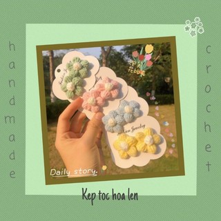 Kẹp tóc len handmade bông hoa xinh xắn