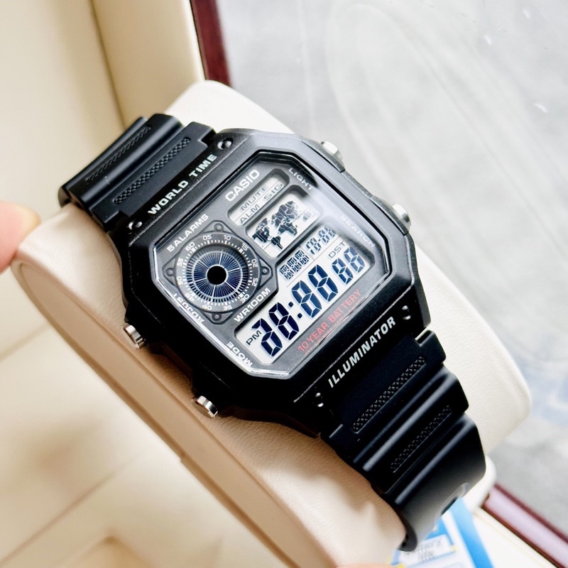 Đồng hồ điện tử nam dây nhựa Casio AE1200WH 1A