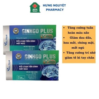Ginkgo Plus Hộp 30 Viên Tăng Cường Lưu Thông Máu Não Giảm Rối Loạn Tiền Đình