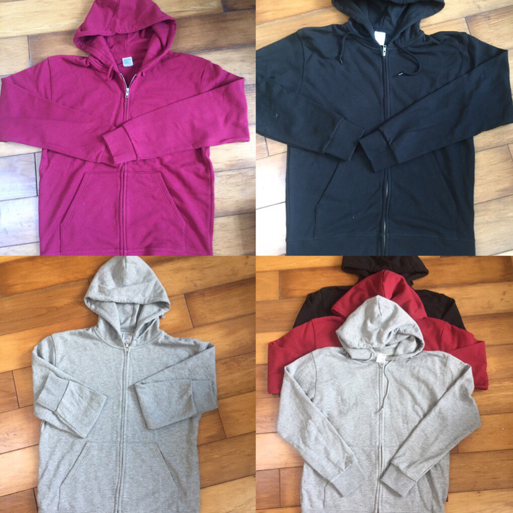 Áo khoác nỉ XUẤT HÀN có mũ, bo gấu, chất đanh lì, khoá kéo kim loại