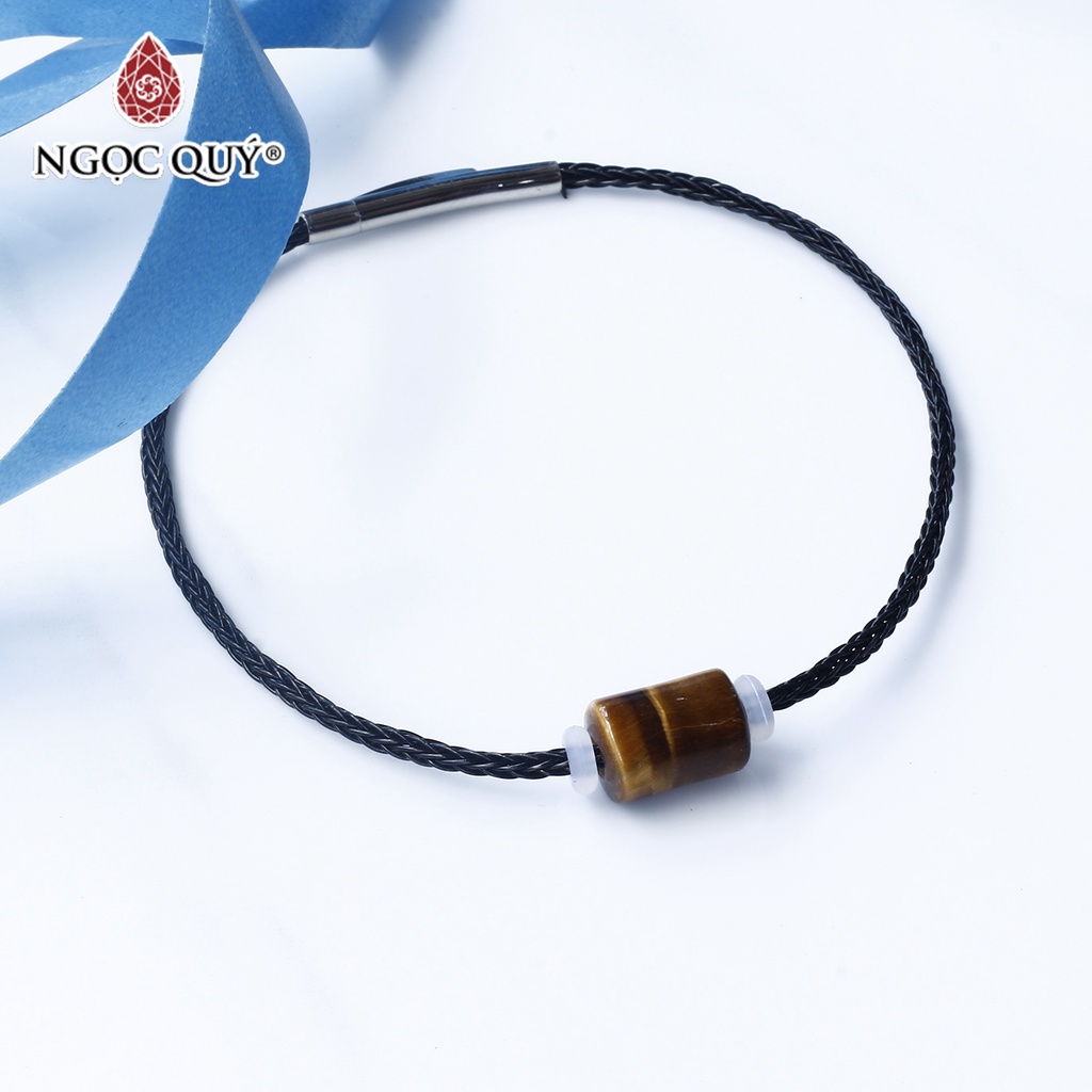 Vòng dây thép đá TA mắt hổ vàng nâu - Ngọc Quý