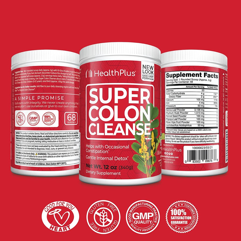 Bột thải độc đại tràng Super Colon Cleanse Health Plus Detox 340g
