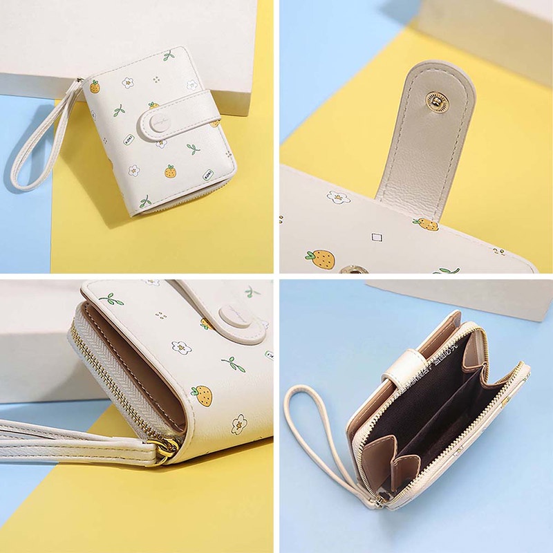 Ví nữ mini cầm tay da PU cao cấp Hình in đẹp và phong cách Ví Ngắn