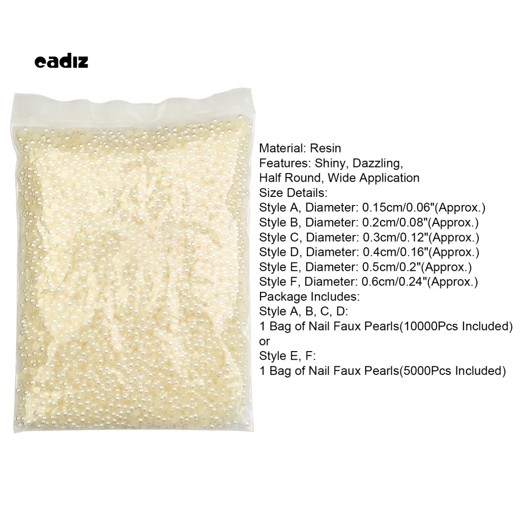 1 Túi Hạt Ngọc Trai Giả Mini Trang Trí Móng Tay Chống Rơi