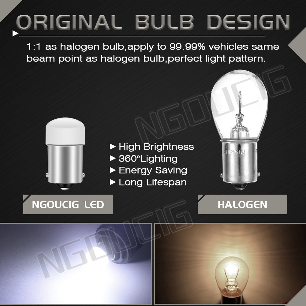 Bóng Đèn Phanh Xe Hơi / Xe Máy NGOUCIG 2022 New 1156 LED 1157 BAY15D P21W 5W DRL BA15S P21W