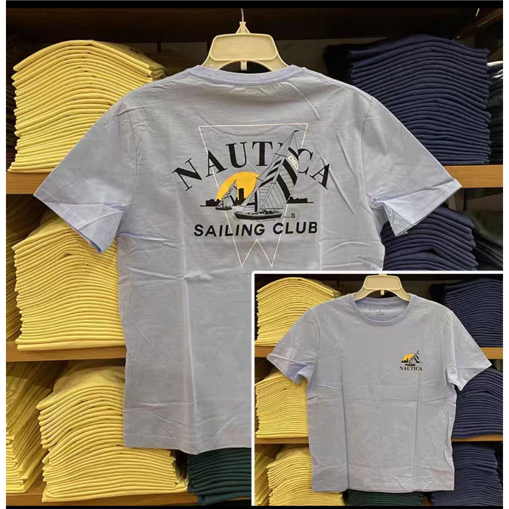 Áo Thun Tay Ngắn Cổ Tròn In Hình Nautica / Nautica Hai Mặt Thoáng Khí Thời Trang Xuân Hè Hàng Mới Dành Cho Bạn Nam