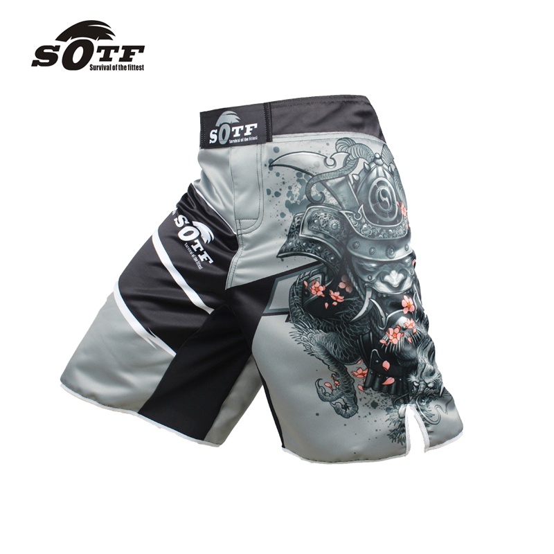 Sotf Quần Short Thể Thao Tập Boxing UFC Hình Hoa Hồng Samurai MMA Chính Hãng Cho Nam