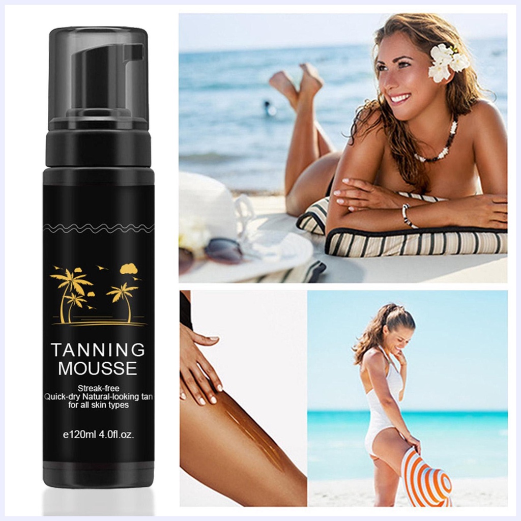 Body self tanner mousse lâu dài tự thuộc da bọt tự nhiên nhìn tự tan tối giả tan sunless tanner allowvn
