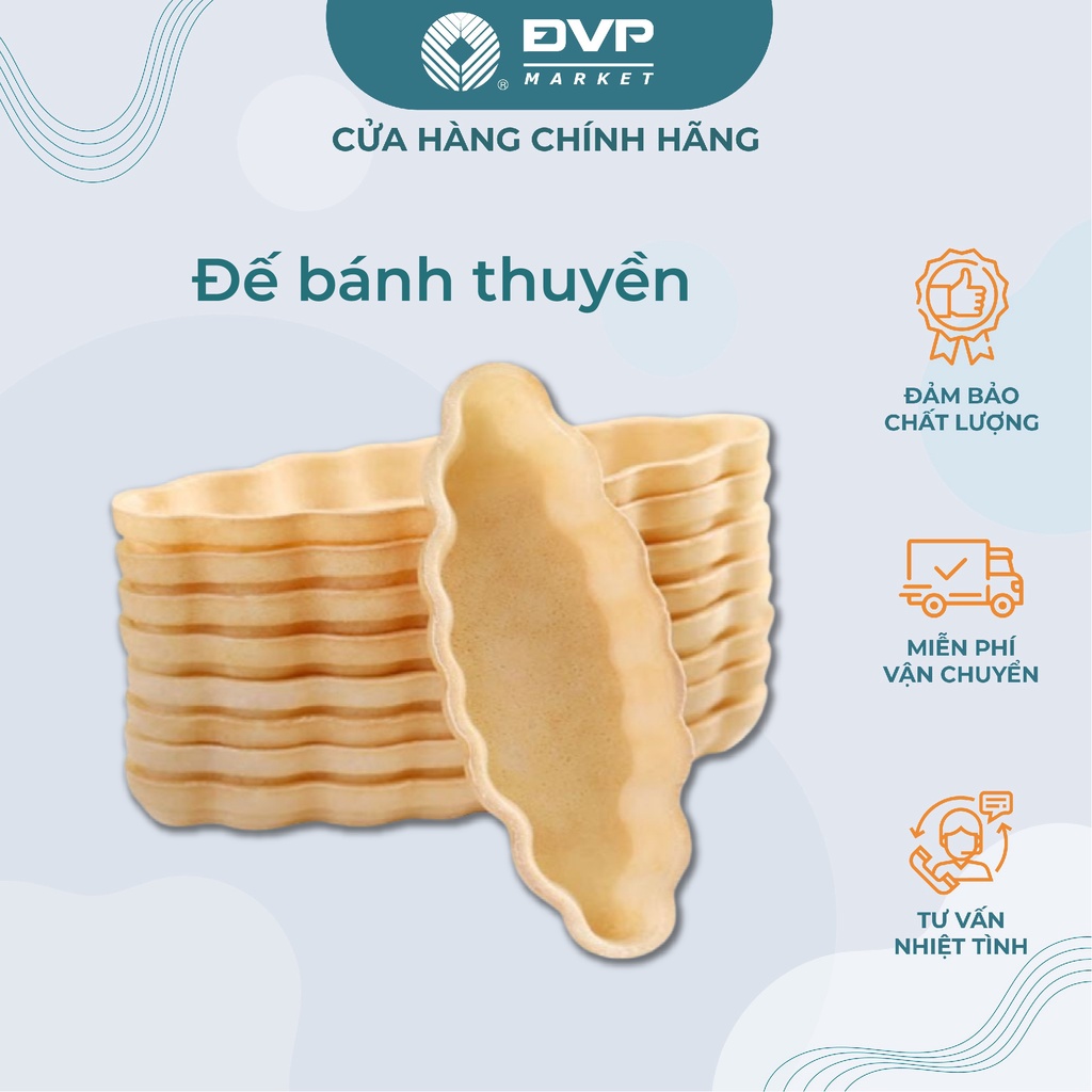 Đế bánh thuyền để làm bánh thuyền nướng 60 cái/hộp - Đại Vạn Phát