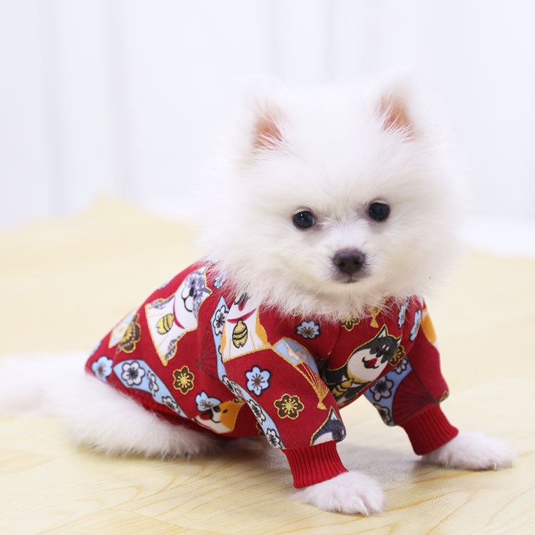 Hipidog Áo Khoác Trung Hoa Giữ Ấm Mùa Đông Phong Cách Năm Mới Dành Cho Thú Cưng