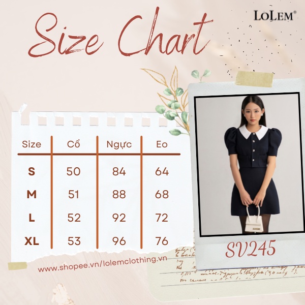 Set váy dạ LOLEM SV245 áo croptop phối cổ sơ mi khác màu