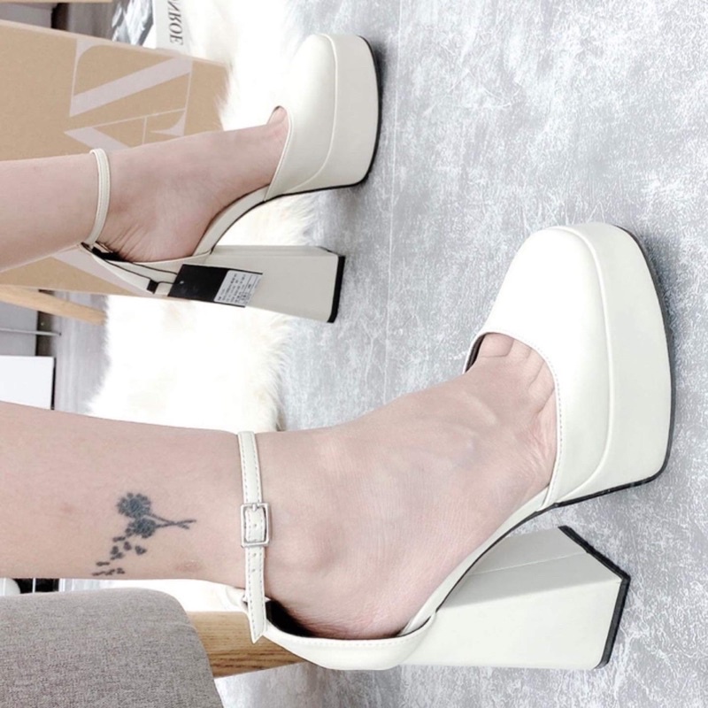 Giày mũi tròn đế cao 12p Wabisabi N1111