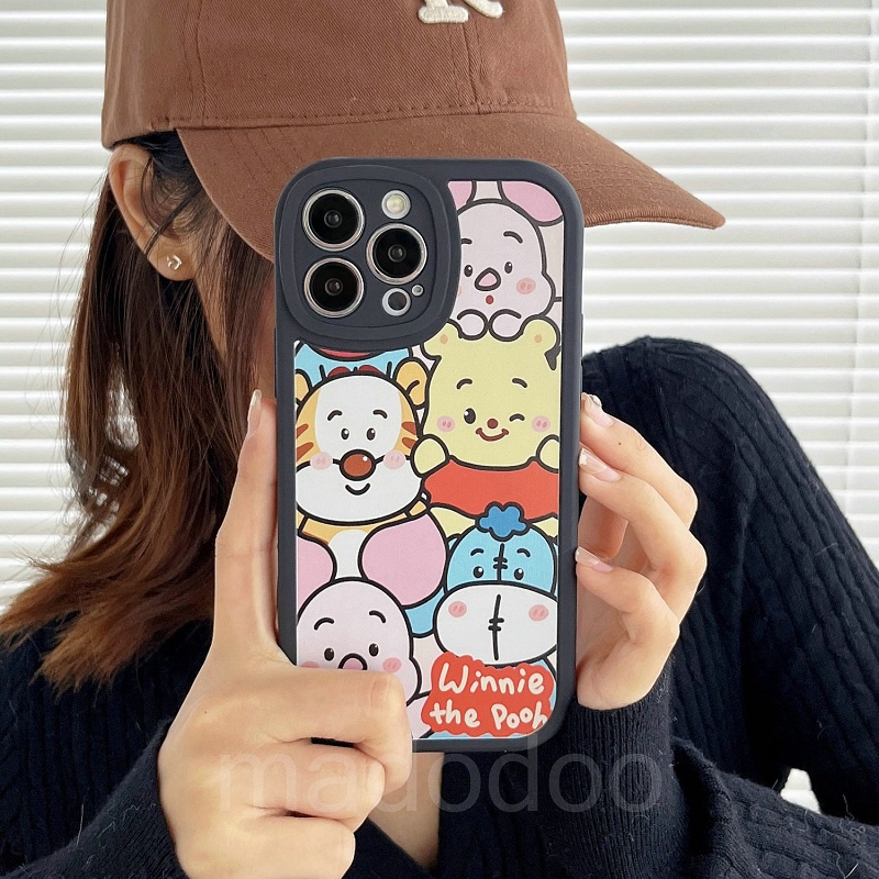 Toy Story Soft Casing For iPhone 14 13 12 Mini 11 Pro Xs max 6 6S 7 8 Plus X XR 11promax 12promax 13promax 6+ 7+ 8+ Cute Bear Losto Cartoon Buzzer Lightyear Silicone anti fall Black Full Lens protection Soft Phone Case Back Cover XPN 21