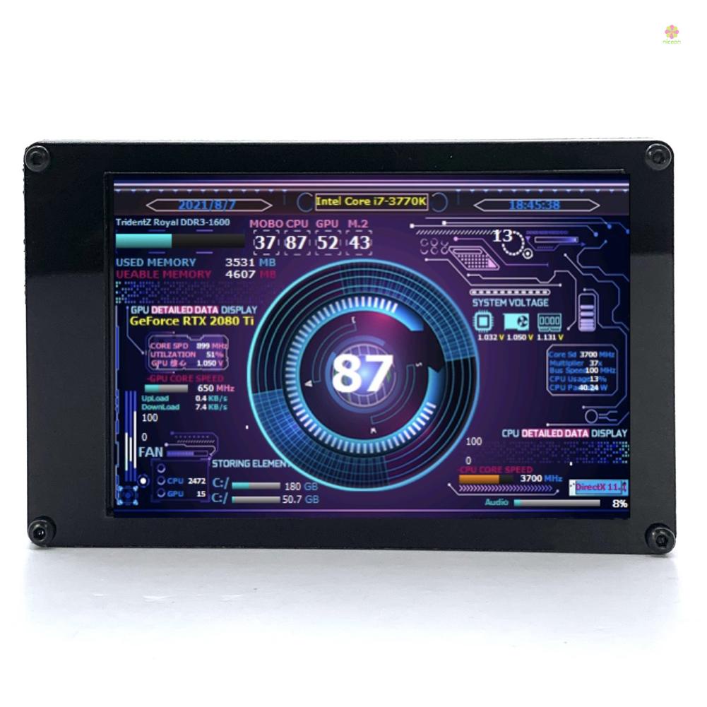 Màn Hình Hiển Thị 3.5 Inch IPS Xoay 360 Độ° Cổng USB Kép Xoay Được Cho Máy Tính Raspberry Pi ITX PC Chassis