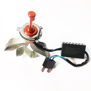 Đèn pha led CYT chân H4 M5 cos VÀNG pha TRẮNG tản nhiệt nhanh lắp được cả điện máy, đèn pha xe máy phù hợp nhiều loại xe