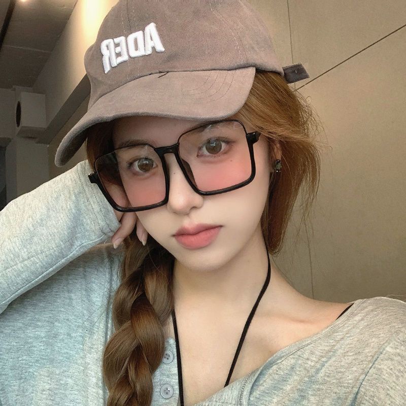 Kính Mát Gọng Vuông Lớn Trong Suốt Chống Tia UV Phong Cách Hàn Quốc Cổ Điển Thời Trang Cho Nữ