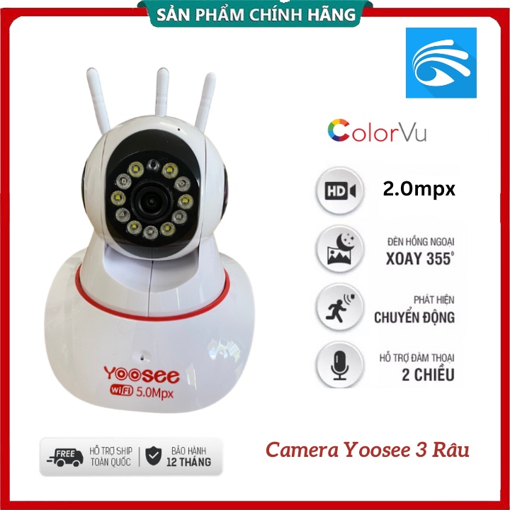 Camera ip Yoosee 3mp - FULL HD 1080P ban đêm có màu, phát hiện trộm