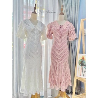 Đầm ren body cổ bèo đuôi cá